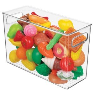 Stackable Plastic Kitchen Organizer Bin with Handles