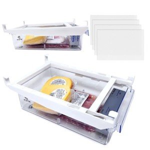 Fridge Drawer Organizer with Liners - 18.5" Max Size