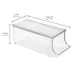 Clear Plastic Beverage Organizer Bin with Lid