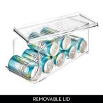 Clear Plastic Beverage Organizer Bin with Lid