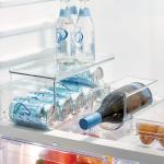Clear Plastic Beverage Organizer Bin with Lid