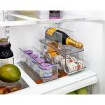 Clear Plastic Beverage Organizer Bin with Lid