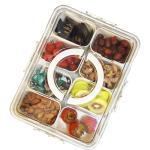 Clear Divided Snack Box with Lid and Handle