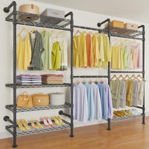 Expandable Heavy-Duty Wall-Mounted Garment Rack