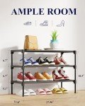 Kitsure Sturdy Black Shoe Rack Organizer Shelf