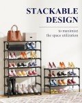 Kitsure Sturdy Black Shoe Rack Organizer Shelf