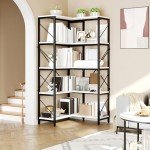 YITAHOME 5-Tier L-Shaped Corner Bookshelf
