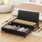 2-Pack Rolling Under Bed Storage Containers with Lids