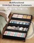 2-Pack Rolling Under Bed Storage Containers with Lids