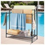 3-Tier Freestanding Towel Rack with Hooks