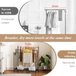 3-Tier Freestanding Towel Rack with Hooks