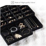 Stackable Velvet Jewelry Organizer with Removable Dividers