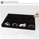 Stackable Velvet Jewelry Organizer with Removable Dividers