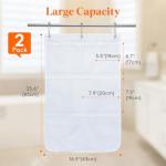 Lifewit Mesh Shower Caddy, 7 Pockets Hanging Shower Organizer with Quick Drying Mesh, Portable Space Saving Bathroom Organizer to Hold Soap, Shampoo and Cruise Ship Essentials, White, 2 Pack