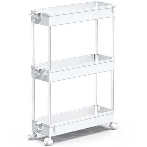 Slim rolling laundry carts