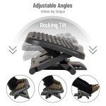 Mind Reader Foot Rest, Under Desk at Work, Ergonomic, Height Adjustable, Office, Plastic, 17"L x 13"W x 6.25"H, Black