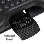 Mind Reader Foot Rest, Under Desk at Work, Ergonomic, Height Adjustable, Office, Plastic, 17"L x 13"W x 6.25"H, Black