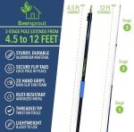 EVERSPROUT 5-to-12 Foot Cobweb Duster with Extension Pole Combo (20 Ft Reach, Medium-Stiff Bristles), Spider Web Brush with Pole - Hand-Packaged, Lightweight, 3-Stage Aluminum Pole