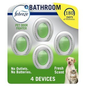 Febreze Small Spaces Air Freshener, Odor-Fighting, Plug In Alternative, Air Fresheners for Home and Bathroom and Kitchen, Closet Air Fresheners, Heavy Duty Pet Scent, 4 Count