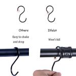 WuGeShop 50.4 inch Hanging Pot Rack Wall Mounted Pot Pans Hanging Rail, Industrial Long Pot Pan Bar With 15 S Hooks, Black Pot Hangers Kitchen Pot and Pan Hanging Rack