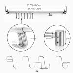 Audmore Kitchen Utensil Rack 2 Pack, 15.6 Inch Pots and Pans Hanging Rack Wall Mounted, 304 Stainless Steel Lid Cooking Utensil Hanger, 7 Sliding Hooks for Spatula Spoon, Measuring Cups, Coffee Mug