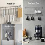 Audmore Kitchen Utensil Rack 2 Pack, 15.6 Inch Pots and Pans Hanging Rack Wall Mounted, 304 Stainless Steel Lid Cooking Utensil Hanger, 7 Sliding Hooks for Spatula Spoon, Measuring Cups, Coffee Mug
