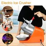 Electric Ice Crusher with Dual Blades,300W Electric Ice Shaver Machine (176lbs/80kg Per Hour,2200rpm) with Cover and Bowl 110V Electric Snow Cone Maker for Shaved Ice,Margaritas,Home Commercial Use