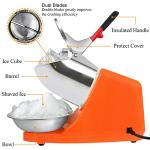 Electric Ice Crusher with Dual Blades,300W Electric Ice Shaver Machine (176lbs/80kg Per Hour,2200rpm) with Cover and Bowl 110V Electric Snow Cone Maker for Shaved Ice,Margaritas,Home Commercial Use