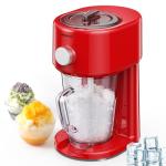 Reemix Shaved Ice Machine, Electric Ice Shaver and Snow Cone Machine with Large Capacity Storage, Portable Ice Crusher Ice Thickness Can be Adjusted (Red)