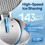 VIVOHOME Electric Ice Shaver Snow Cone Maker Machine Silver 143lbs/hr with Ice Pick for Home and Commercial Use