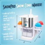 Nostalgia SnowPro Electric Shaved Ice & Snow Cone Maker 64-Ounce Ice Shaving Capacity, 4 Reusable Cones, Side Shelves, and Scoop Included