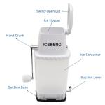 Iceberg Ice Crusher with Stainless Steel Blades and Suction Base, Manual Hand Crank Ice Breaker for Creating Drinks, BPA Free Portable Ice Crusher for Ice Platters, Coctails, and Much More