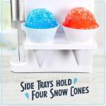 Nostalgia SnowPro Electric Shaved Ice & Snow Cone Maker 64-Ounce Ice Shaving Capacity, 4 Reusable Cones, Side Shelves, and Scoop Included