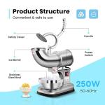 VIVOHOME Electric Dual Blades Ice Crusher Shaver Snow Cone Maker Machine Silver 440lbs/hr for Home and Commercial Use