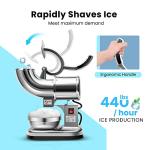VIVOHOME Electric Dual Blades Ice Crusher Shaver Snow Cone Maker Machine Silver 440lbs/hr for Home and Commercial Use