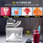 VEVOR 110V Commercial Ice Crusher 661LBS/H, ETL Approved 300W Electric Snow Cone Machine with Dual Blades, Stainless Steel Shaved Ice Machine with Safety On/Off Switch for Family, Restaurants, Bars