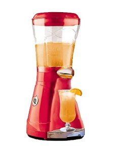 Margarita Smoothie Shaved Ice Machine - for Slushies and Margaritas - with Easy-Flow Spout 64-Ounce (Red)
