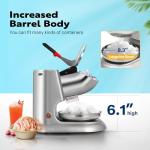 VIVOHOME 11 Inch Height Dual Blades Ice Crusher Shaver 300W 2000 rpm Snow Cone Maker Machine Silver Electric with Ice Pick for Home and Commercial Use