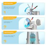 VIVOHOME 11 Inch Height Dual Blades Ice Crusher Shaver 300W 2000 rpm Snow Cone Maker Machine Silver Electric with Ice Pick for Home and Commercial Use