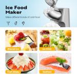 VIVOHOME 11 Inch Height Dual Blades Ice Crusher Shaver 300W 2000 rpm Snow Cone Maker Machine Silver Electric with Ice Pick for Home and Commercial Use