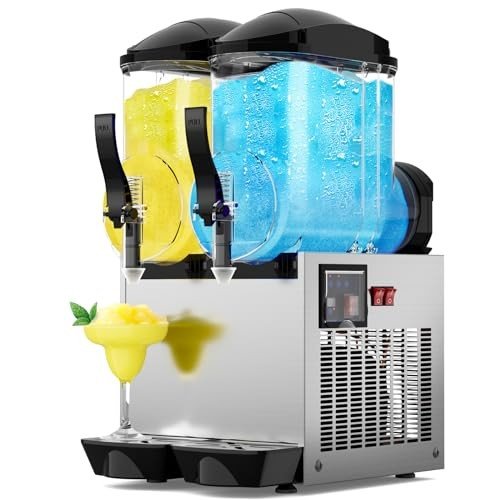 Mojgar commercial slushy machine with 30L capacity and self-cleaning mode