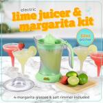 Nostalgia Taco Tuesday Electric Citrus Juicer Machine and Pitcher - Includes Margarita Salt and Rimmer Set and Four 8 oz Glasses - 32 oz - Green