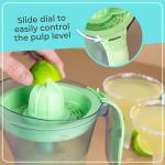 Nostalgia Taco Tuesday Electric Citrus Juicer Machine and Pitcher - Includes Margarita Salt and Rimmer Set and Four 8 oz Glasses - 32 oz - Green