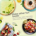 Nostalgia Taco Tuesday Electric Citrus Juicer Machine and Pitcher - Includes Margarita Salt and Rimmer Set and Four 8 oz Glasses - 32 oz - Green