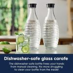 SodaStream - Aqua Fizz Sparkling Water Maker | STARTER KIT | GLASS Carbonator | CQC CO2 System | Includes 2x Elegant Glass Carafes, 1x CO2 Cylinder | Dishwasher Safe | Black