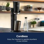 SodaStream - Aqua Fizz Sparkling Water Maker | STARTER KIT | GLASS Carbonator | CQC CO2 System | Includes 2x Elegant Glass Carafes, 1x CO2 Cylinder | Dishwasher Safe | Black