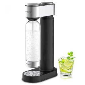 Philips Sparkling Water Maker, Soda Streaming Machine with Quick Twist Bottle, 1L BPA free PET Carbonating Bottle, Soda Maker Compatible with 60L CO2 Carbonator (NOT Included), ADD4902BKOQ/37