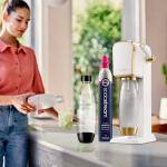 SodaStream Art Sparkling Water Maker (White/Gold) with CO2 and Carbonating Bottle