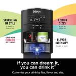 Ninja Thirsti Drink System, Soda Maker, Create Unique Sparkling & Still Drinks, Personalize Size & Flavor, Carbonated Water Machine, 60L CO2 Cylinder & Variety of Flavored Water Drops, Black WC1001