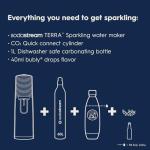 SodaStream - Terra Soda Streaming Machine - STARTER KIT - Sparkling Water Maker with CO2 & Bubly Drop - Eco-Friendly, No Batteries Needed - Black